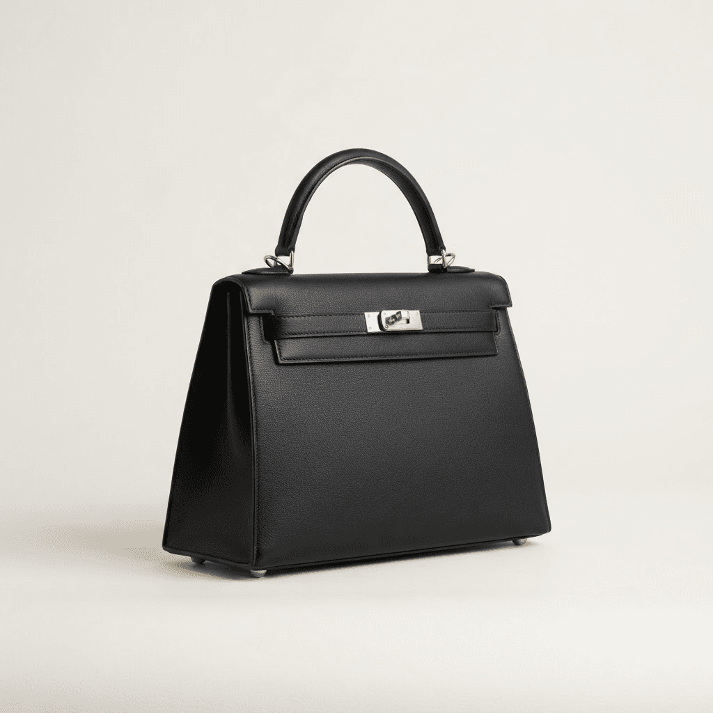 Structured leather clutch bag