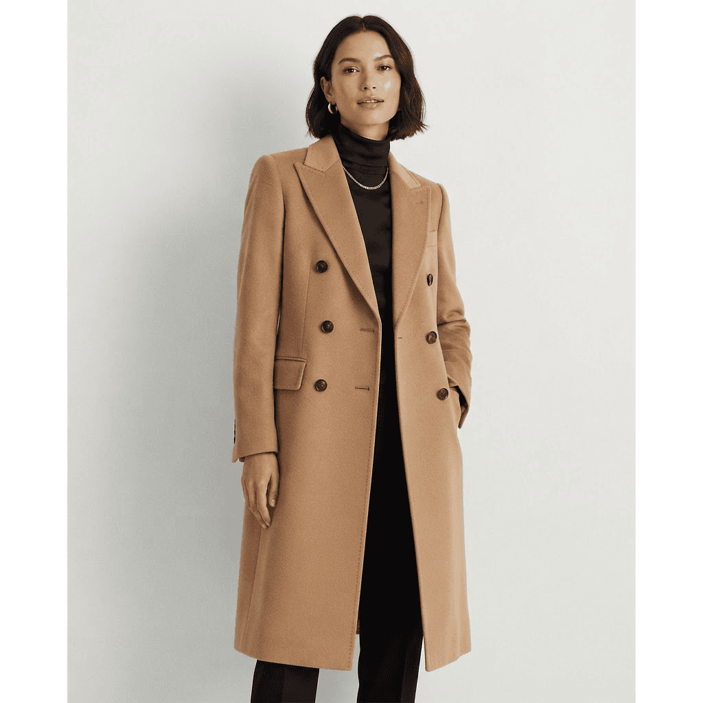 Tailored black wool coat