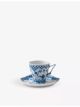 Blue Fluted Full Lace porcelain cup and saucer set