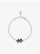 Black Orchid Flower Sterling-Silver And Diamond Bracelet